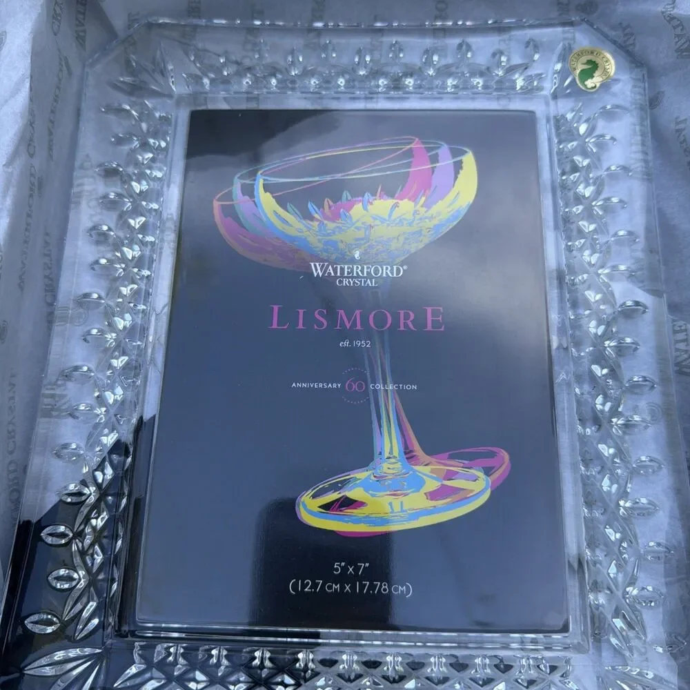 Waterford Lismore Diamond Lead Crystal 5x7 Photo Picture Frame- 107750W-NIB